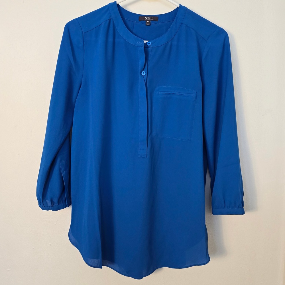 NYDJ Blouse Womens Extra Small Blue Top